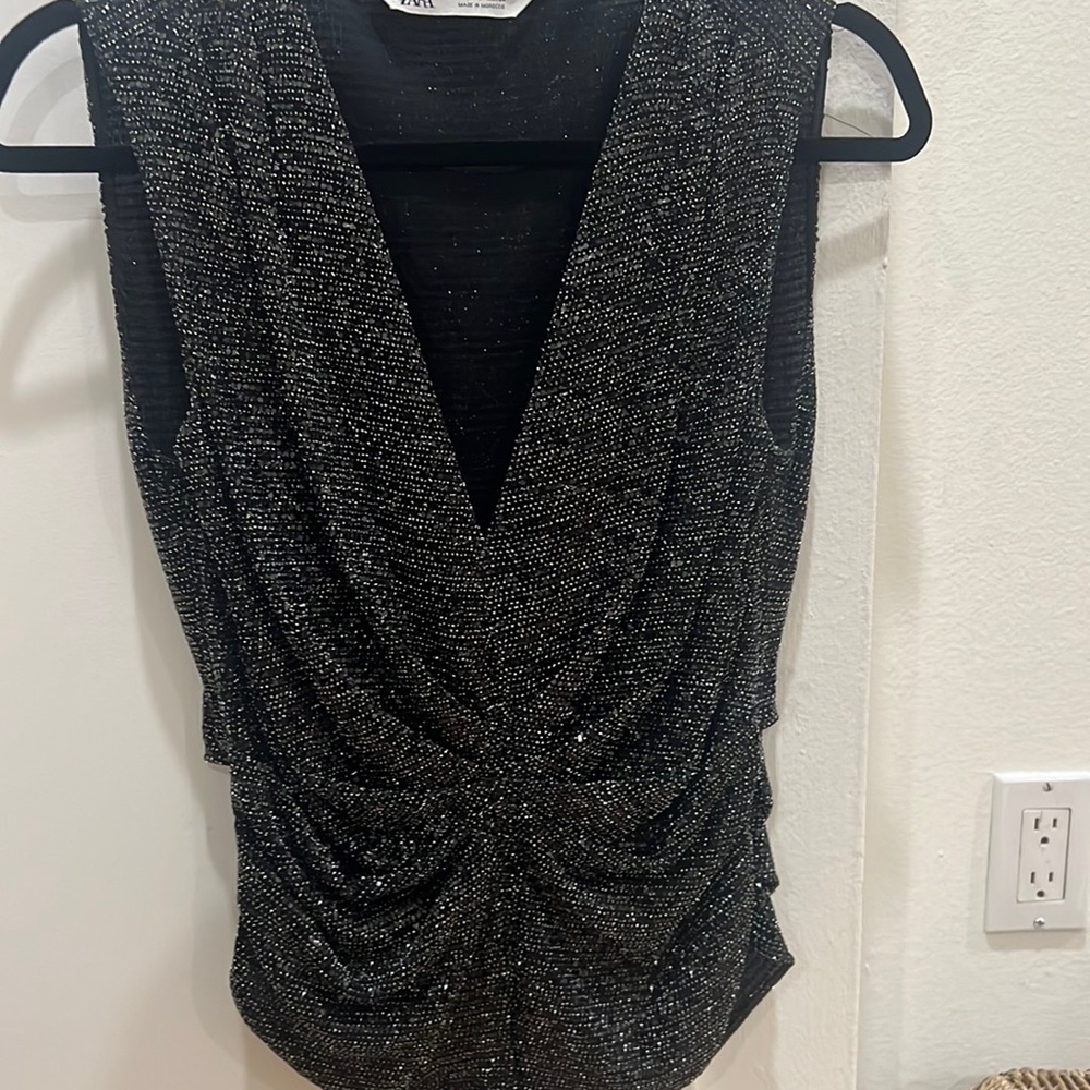 Zara sparkle sleeveless top size small